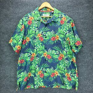 Tommy Bahama Shirt Mens XXL Hawaiian Floral Island Zone Camp Aloha Luau Vacation